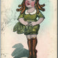 GREAT DEPRESSION ERA ANTIQUE SATIRICAL POSTCARD - KISS ME HONEY I AM STARVIN!