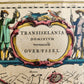 1640 MAP of Overijssel NETHERLANDS by WILLEM BLAEU antique AUTHENTIC handcolored