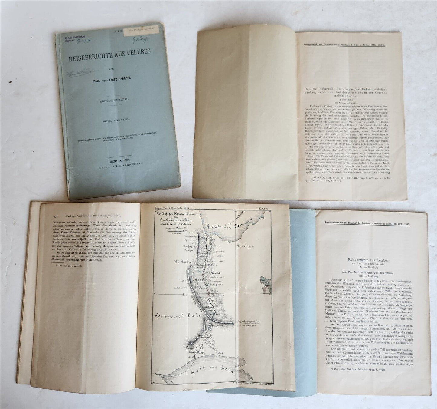1894 Travel reports from Celebes Island Sulawesi in Indonesia antique in GERMAN