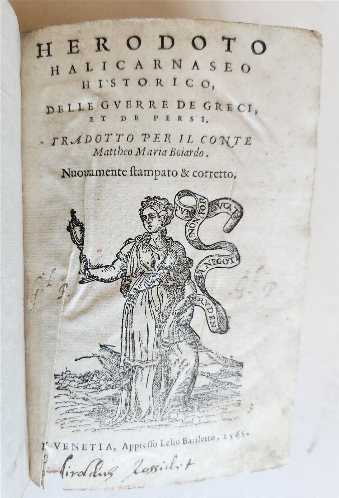 1565 HERODOT HISTORY GREECE & PERSIA WAR antique DELLE GUERRE DE GRECI et PERSI