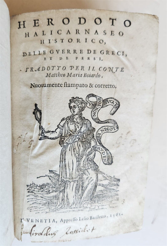 1565 HERODOT HISTORY GREECE & PERSIA WAR antique DELLE GUERRE DE GRECI et PERSI