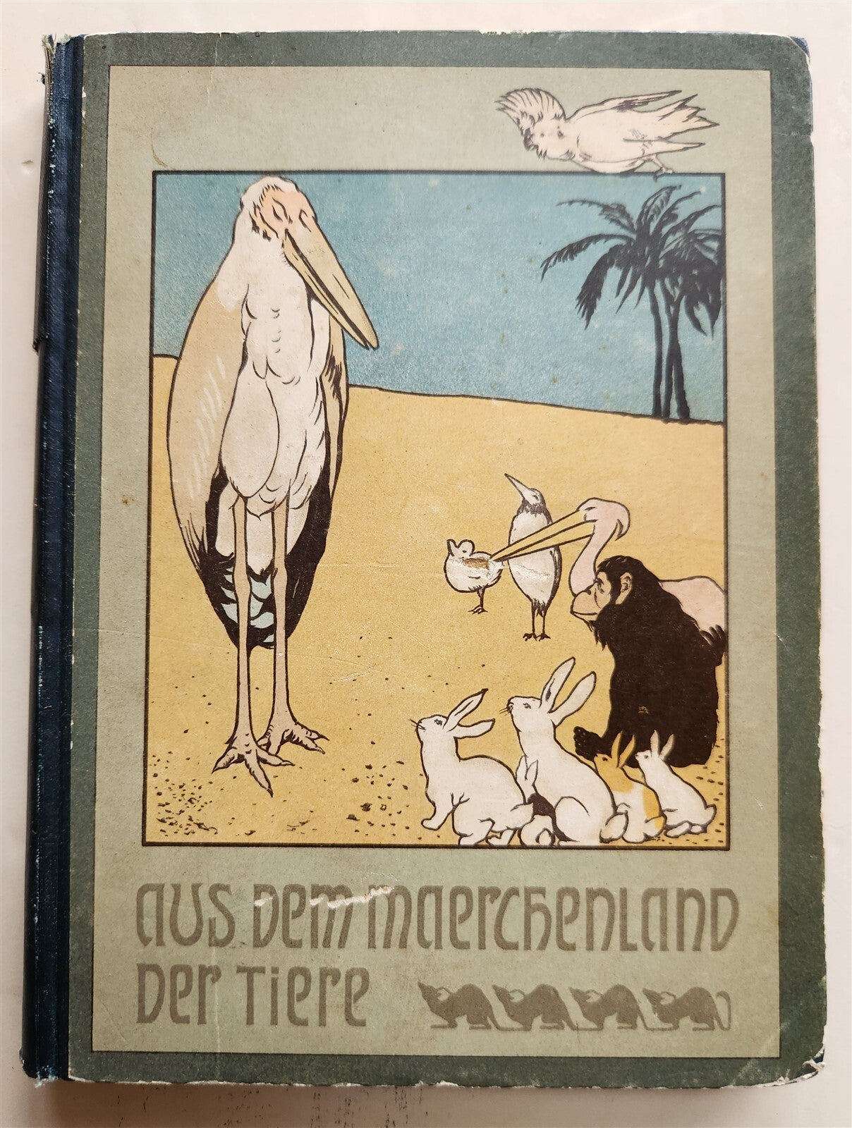 1900s ILLUSTRATED GERMAN CHILDREN BOOK antique FAIRYTALE LAND OF ANIMALS