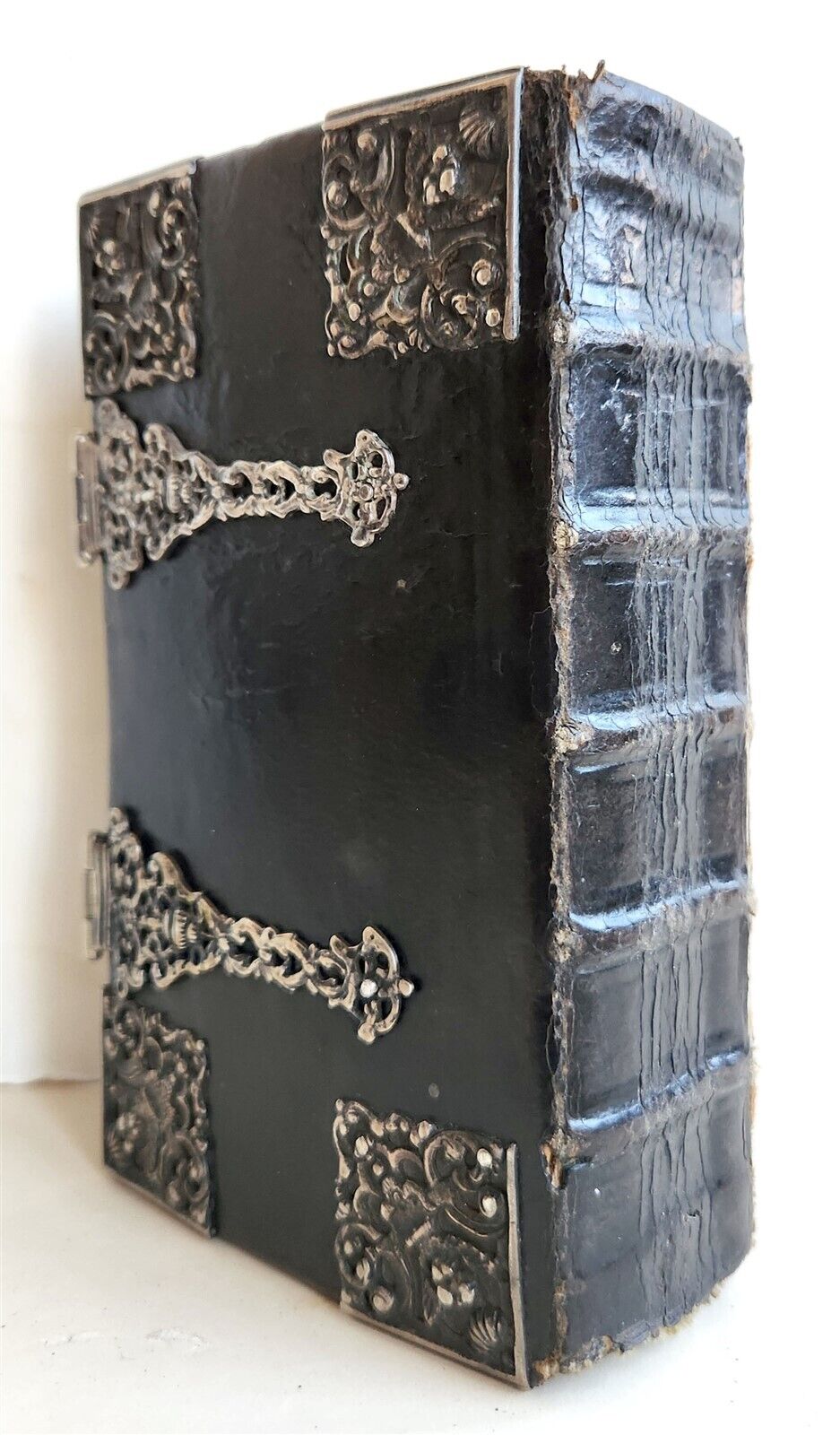 1754 GERMAN DEVOTIONAL BOOK antique BINDING w/ STUNNING SILVER FITTINGS