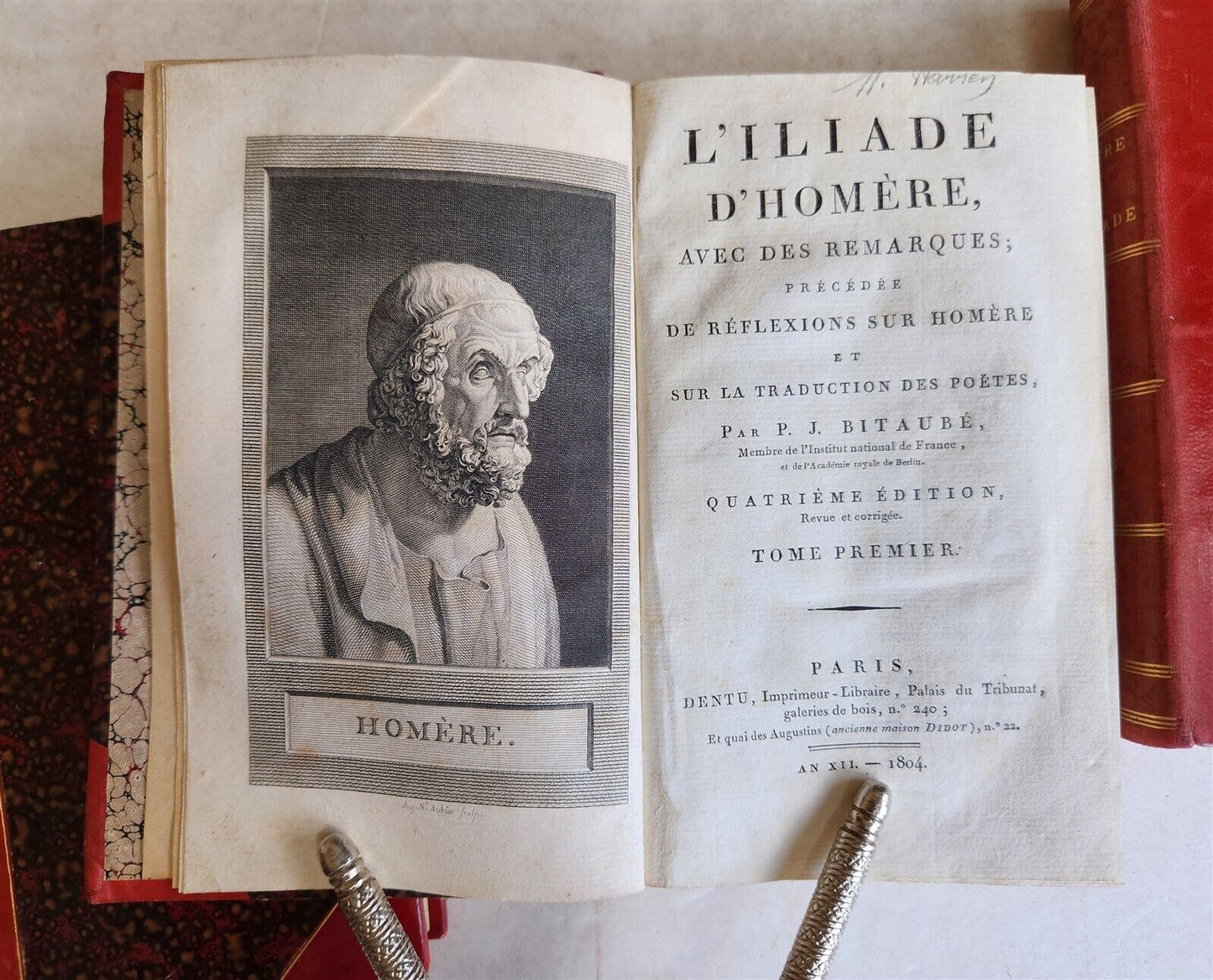 1804 L'ILIADE D'HOMERE by P.J. Bitaube antique 3 VOLUMES in FRENCH