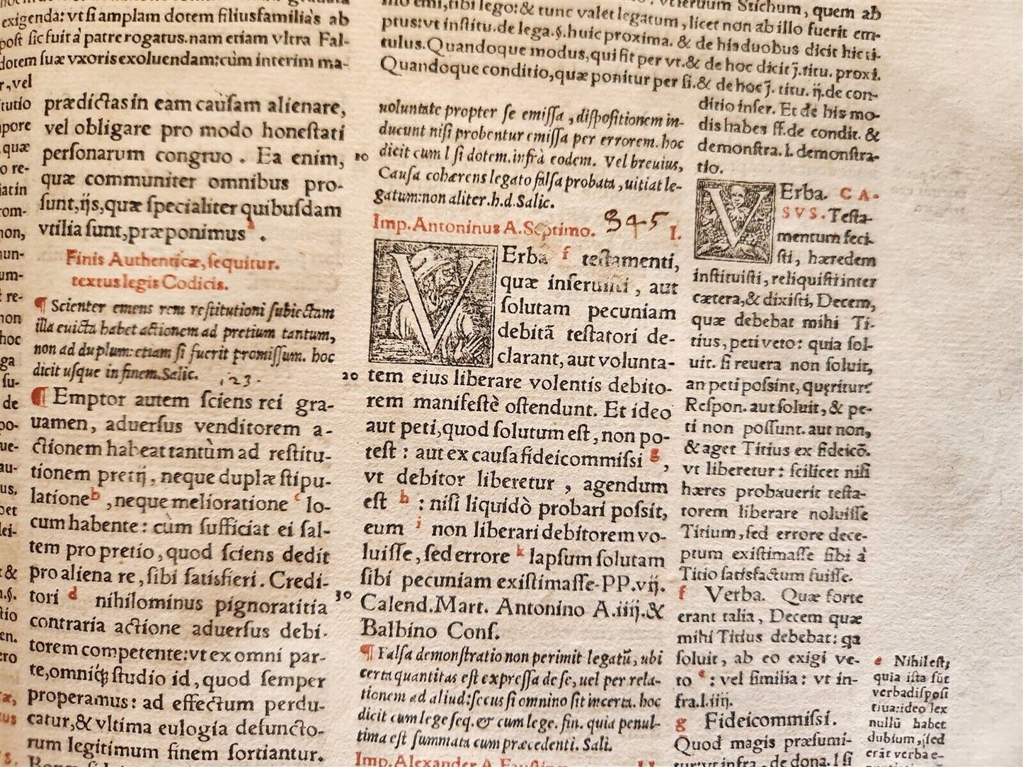1557 LAW BOOK Corpus Juris Civilis CODICIS DN. IUSTINIANI antique FOLIO vellum