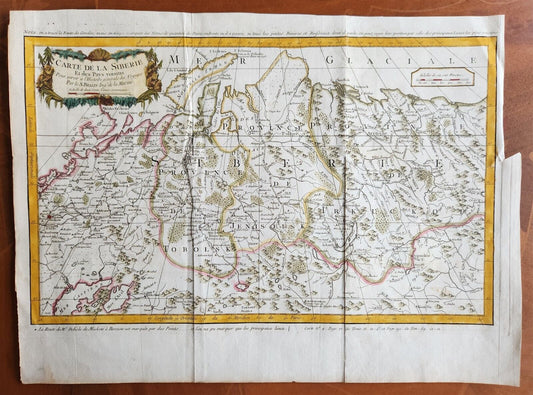 1754 CARTA DE LA SIBERIE antique MAP of RUSSIA