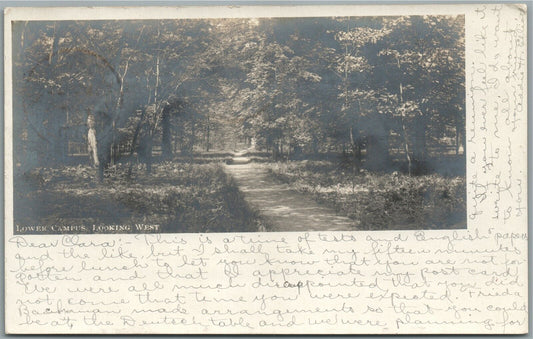 OXFORD COLLEGE OH LOWER CAMPUS ANTIQUE REAL PHOTO POSTCARD RPPC