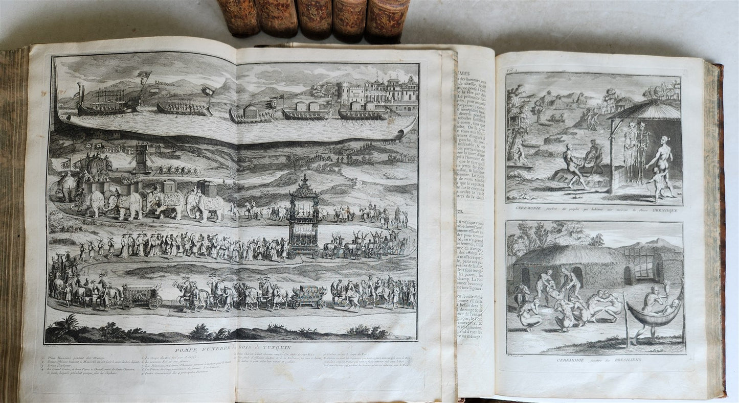 1741 HISTOIRE des CEREMONIES et COUTUMES de PEUPLES DU MONDE 7 vols antique