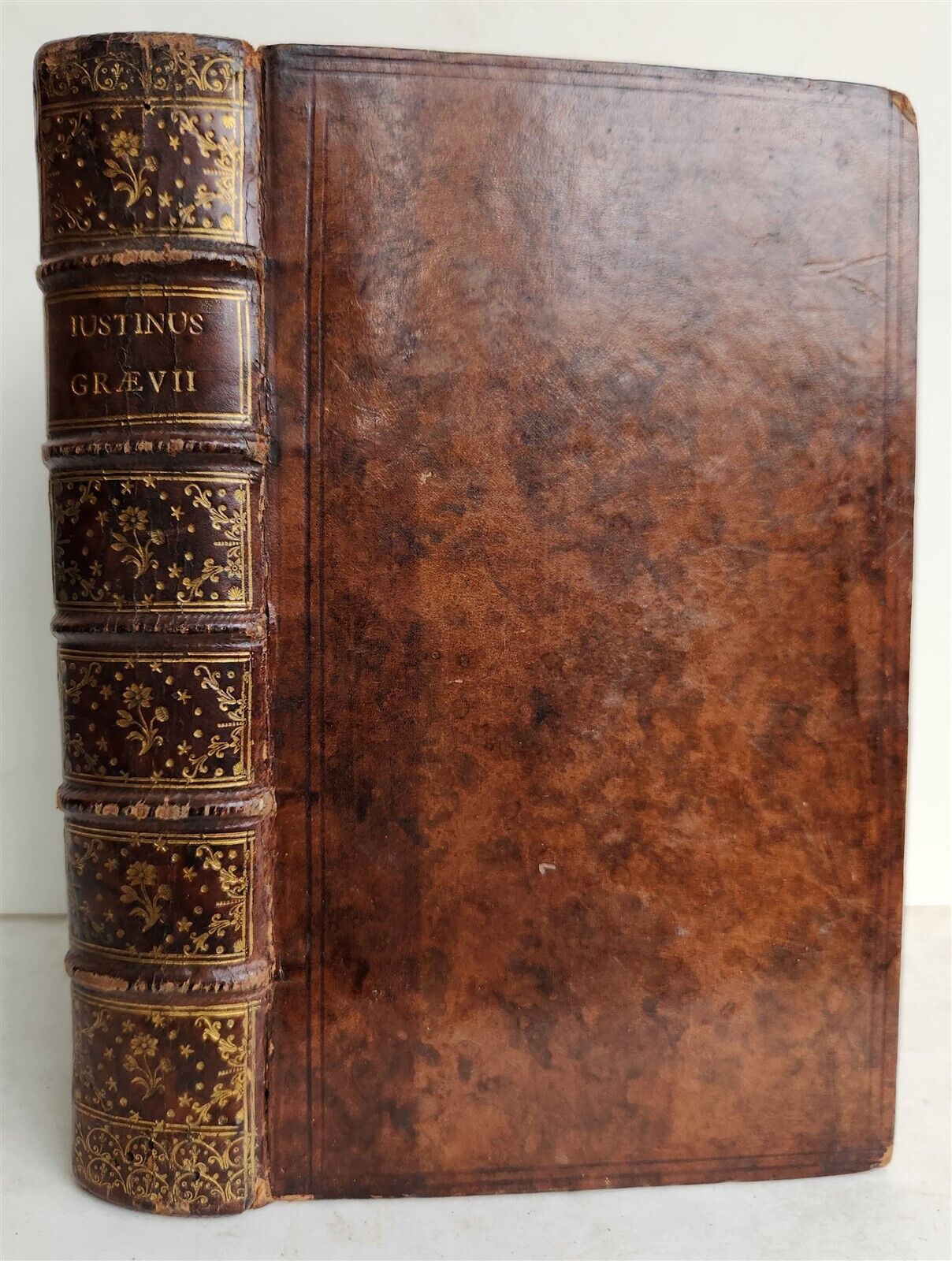 1683 HISTORIAE PHILIPPICAE by JUSTINIUS DECORATIVE BINDING antique