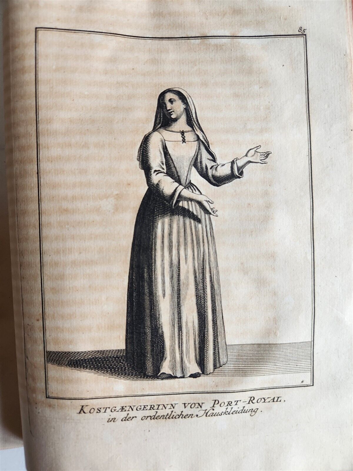 1755 ILLUSTRATED COSTUME HISTORY of MONKS & KNIGHTS for both sexes antique