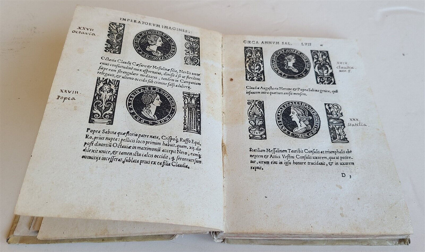 1535 ROMAN EMPERORS PORTRAITS ILLUSTRATED Imperatorum et Caesarum Vitae antique