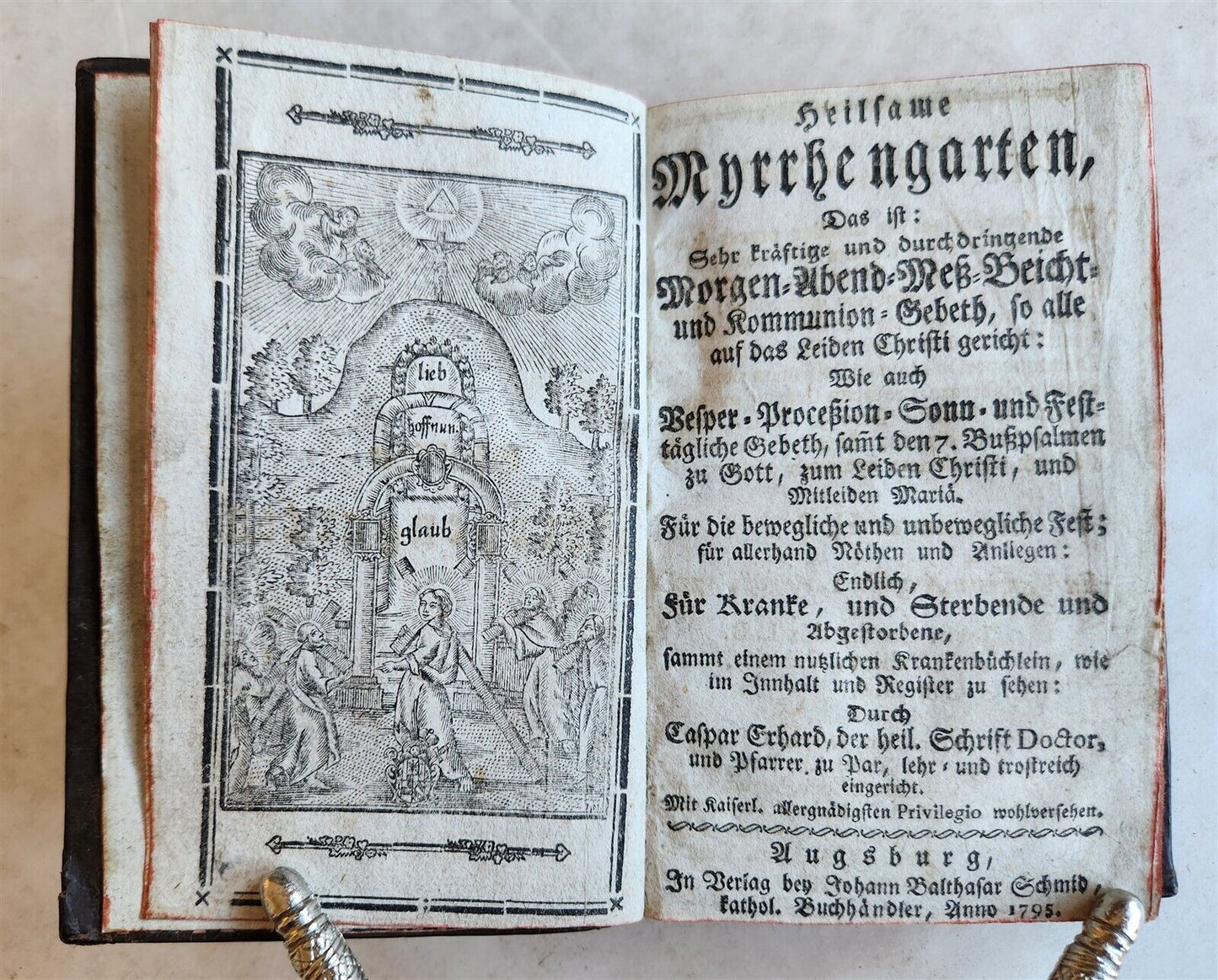 1795 HEILSAME MYRRHENGARTEN antique in GERMAN