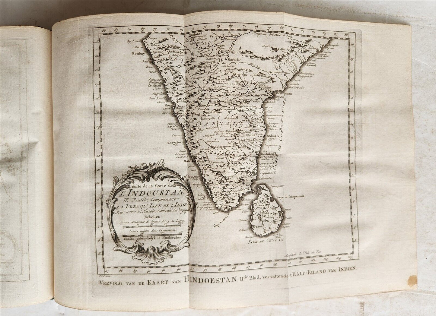 1755 TRAVELS TO INDIA antique Histoire generale des voyages vol. 13 ILLUSTRATED