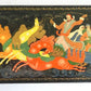 RUSSIAN PALEKH SCHOOL VINTAGE LACQUER BOX Troika SIGNED by ARTIST