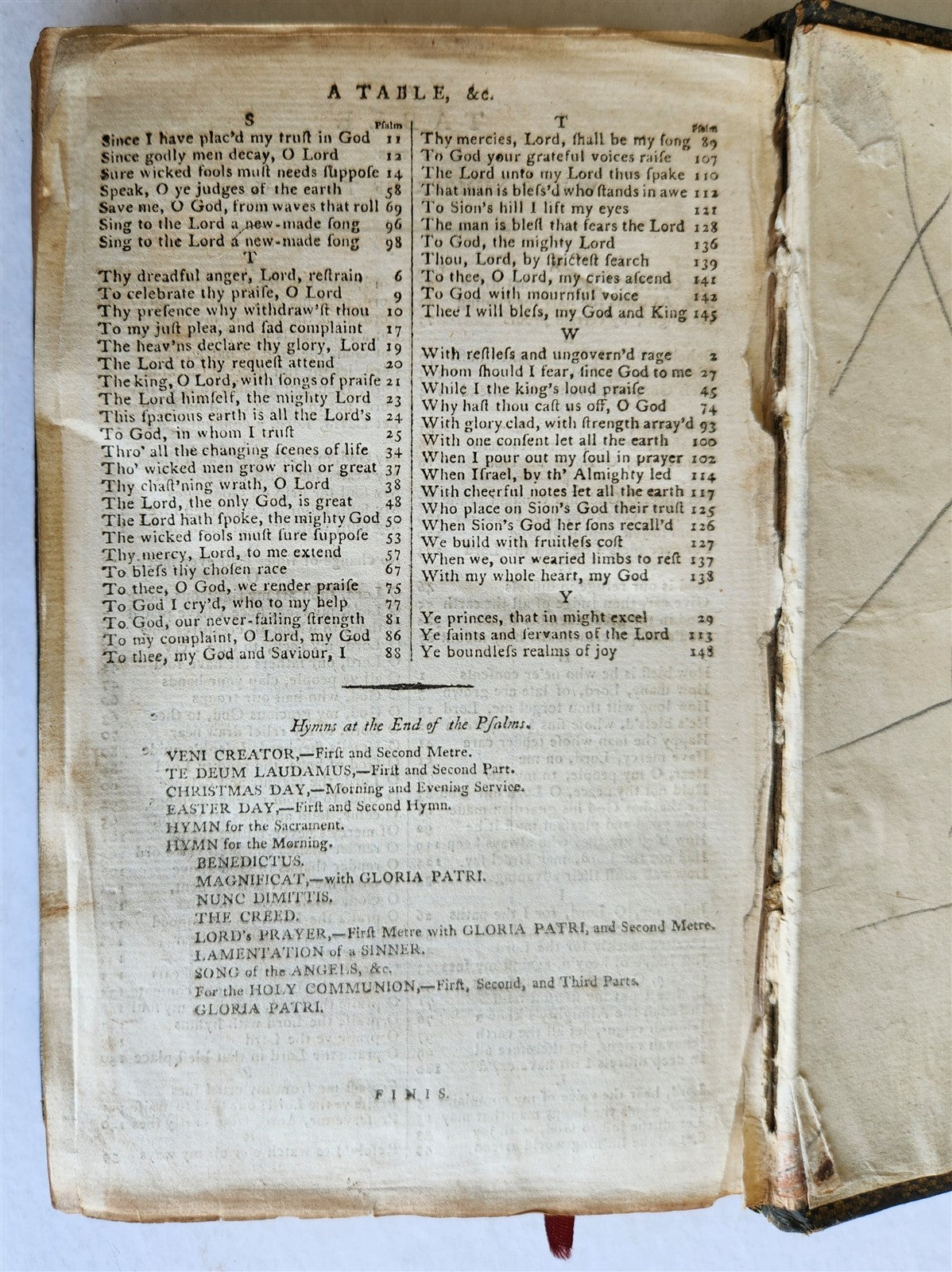 1807 BOOK of COMMON PRAYER w/ PSALTER, or PSALMS of DAVID antique in ENGLISH