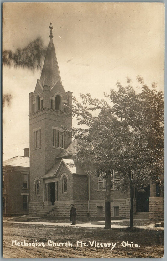 MT.VICTORY OH METHODIST CHURCH ANTIQUE REAL PHOTO POSTCARD RPPC