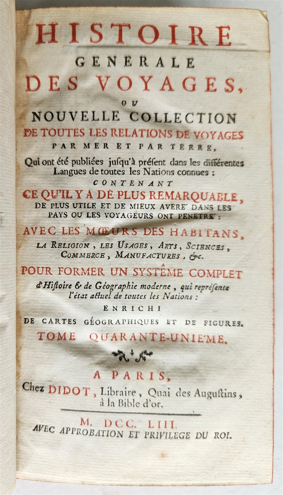 1753 HISTOIRE des VOYAGES antique illustrated S. AMERICA TRAVELS of GEORGE ANSON