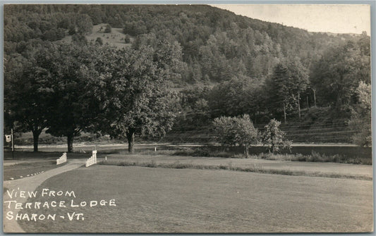 SHARON VT VIEW FROM TERRACE LODGE ANTIQUE REAL PHOTO POSTCARD RPPC