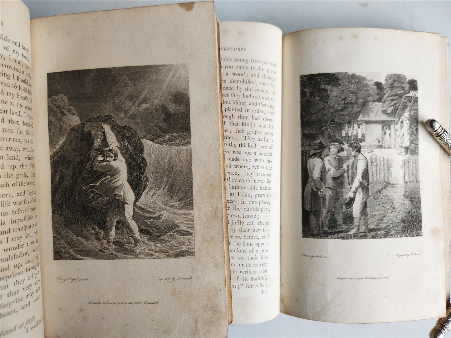 1790 FARTHER ADVENTURES of ROBINSON CRUSOE antique 2 VOLUMES ILLUSTRATED rare