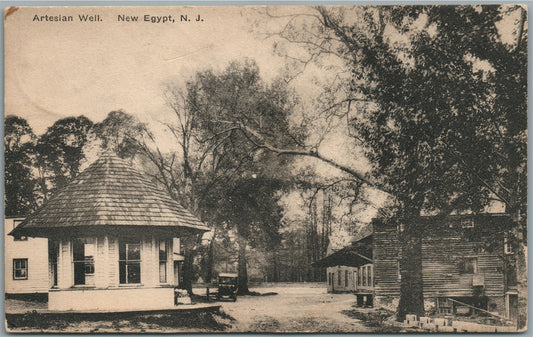 NEW EGYPT NJ ARTESIAN WELL ANTIQUE POSTCARD