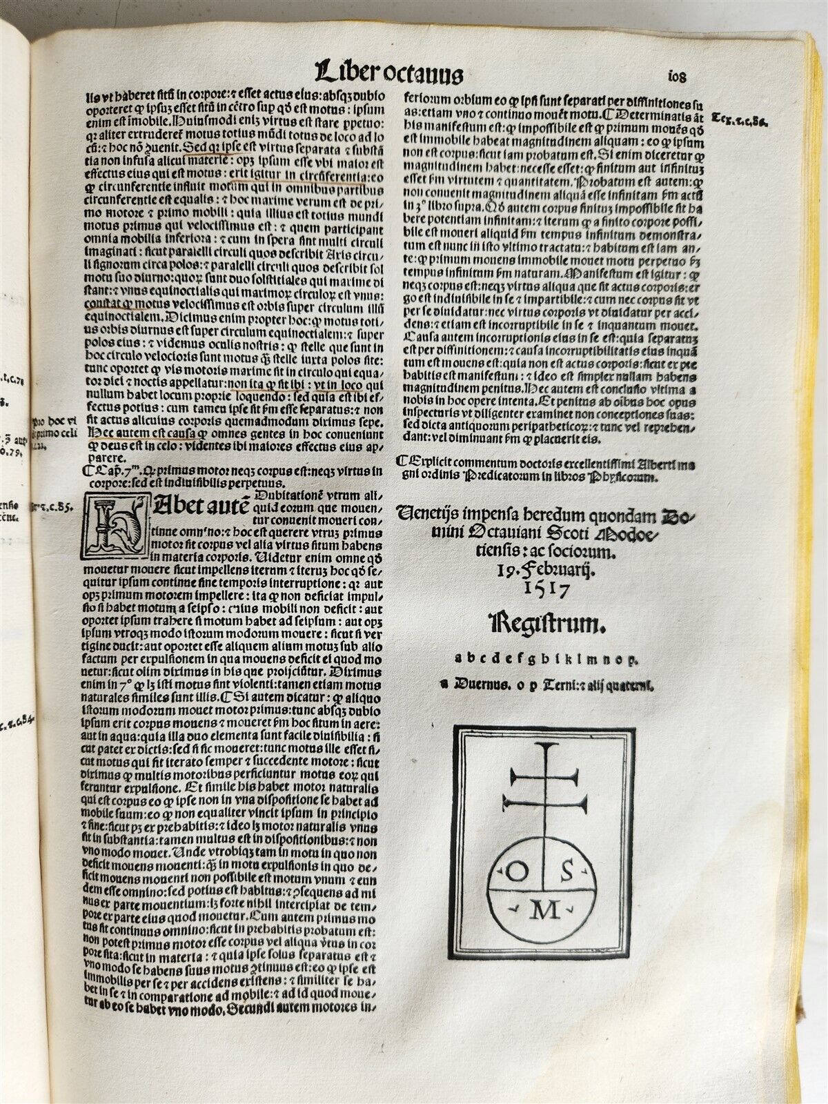 1517 POST-INCUNABULA ALBERTUS MAGNUS antique METAPHYSICA SCIENCE PHILOSOPHY