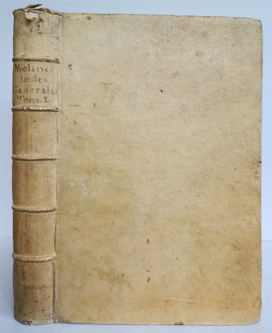 1720s LAW BOOK INDEX GENERALIS CONCLUSIONUM antique VELLUM BOUND FOLIO Vol.1