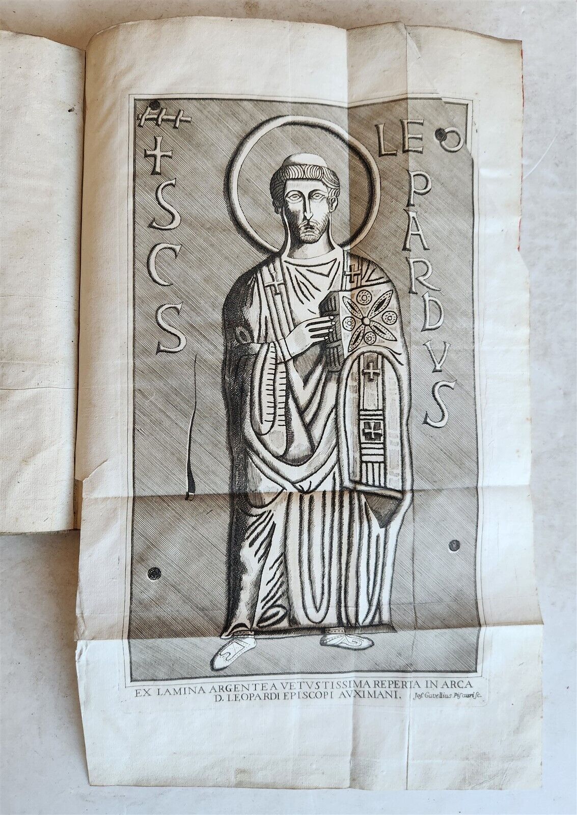 1755 MEMORIE DI SAN LEOPARDO da DOMENICO PANNELLI antique VELLUM BINDING