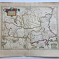 1640 SERBIA BULGARIA ROMANIA MAP by WILLEM BLAEU antique AUTHENTIC hand colored