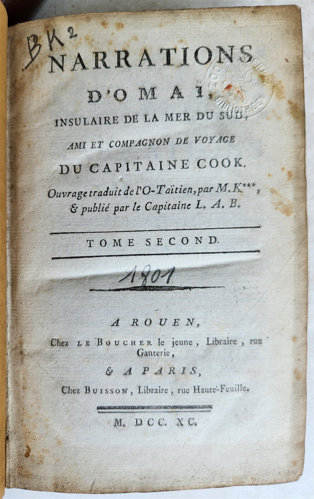 1790 TRAVELS of CAPTAIN JAMES COOK 4 VOLUMES SET antique in FRENCH