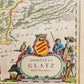 1640 MAP of POLAND KLADSKO GLATZ by WILLEM BLAEU antique AUTHENTIC hand colored