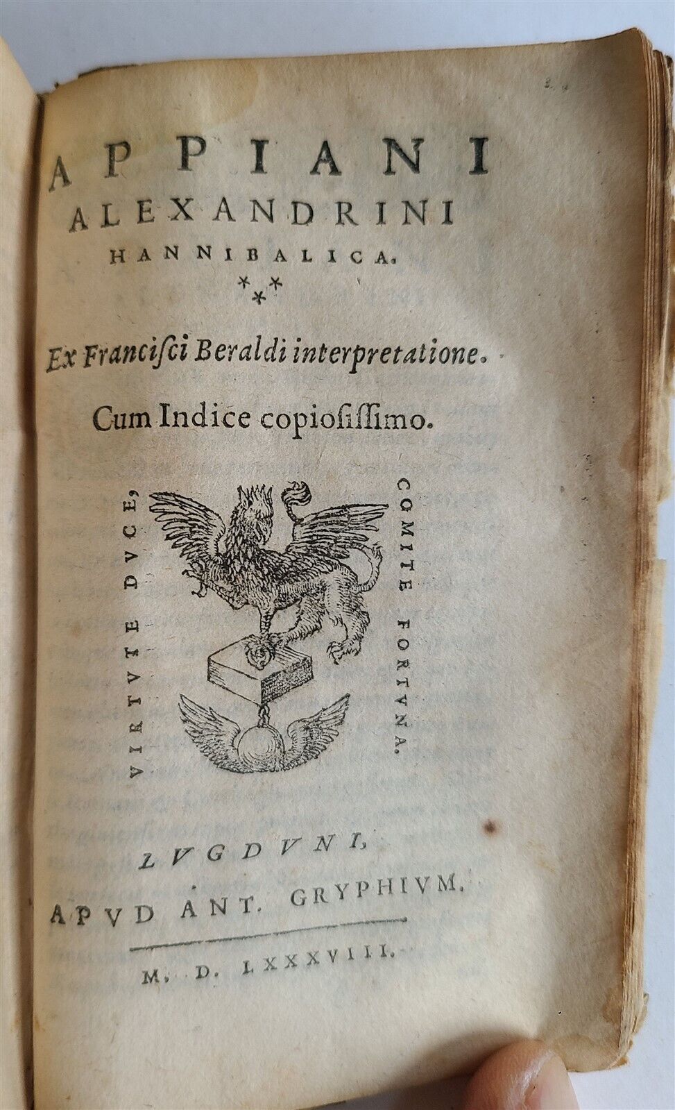 1588 APPIAN ROMAN HISTORY of FOREIGN WARS antique VELLUM in ITALIAN 16th CENTURY