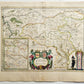 1640 MAP of GERMANY RAVENSBERG by WILLEM BLAEU antique AUTHENTIC hand colored