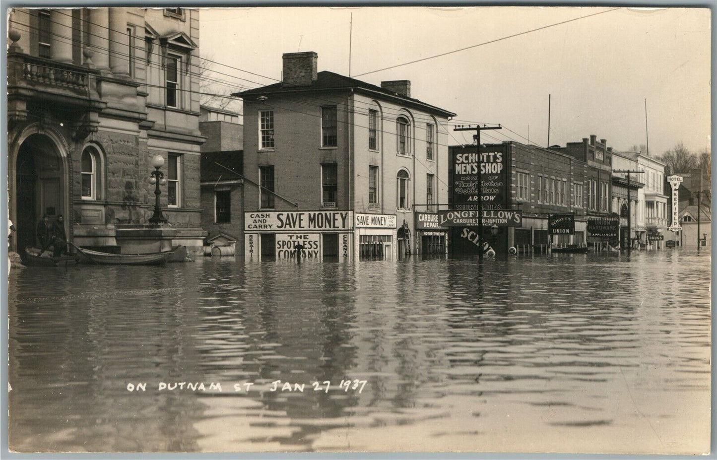 MARIETTA OH FLOOD PUTNAM STREET ANTIQUE REAL PHOTO POSTCARD RPPC