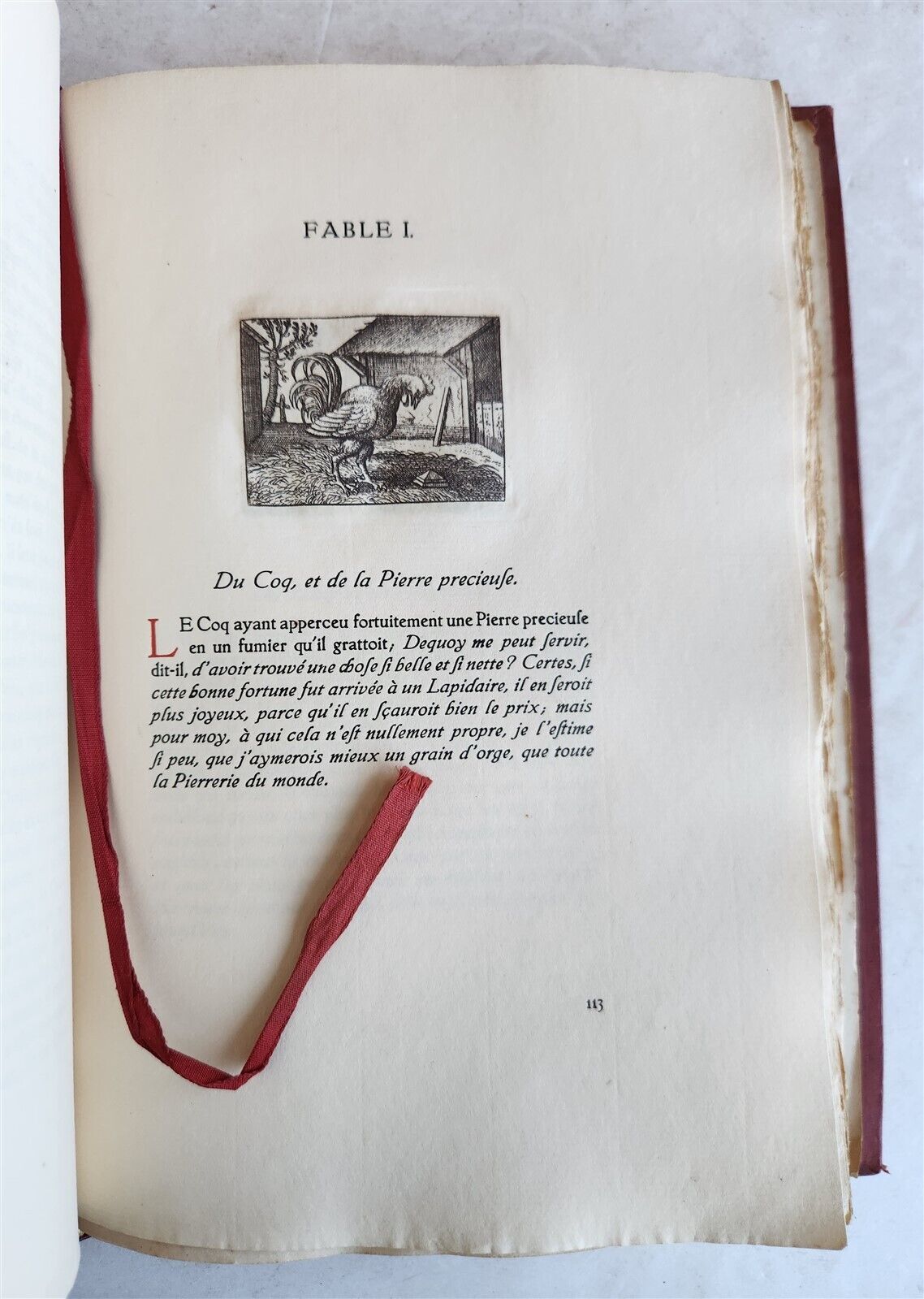 1920 AESOP'S FABLES antique Les Fables d'Esope Phrygien ILLUSTRATED 1669 reprint