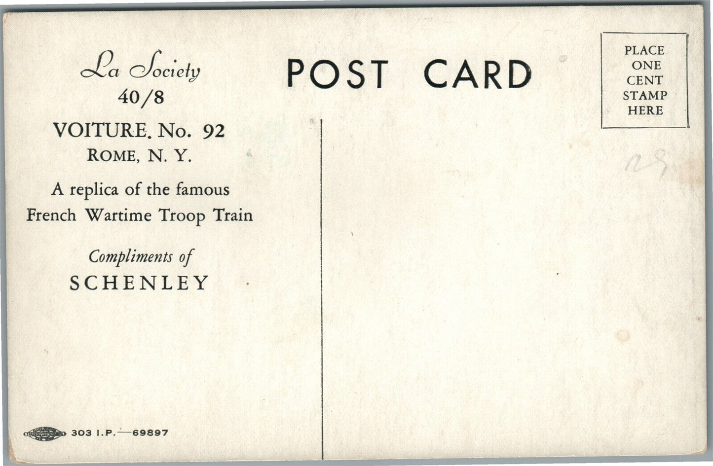 FRENCH WAR TIME TROOP TRAIN REPLICA ANTIQUE POSTCARD