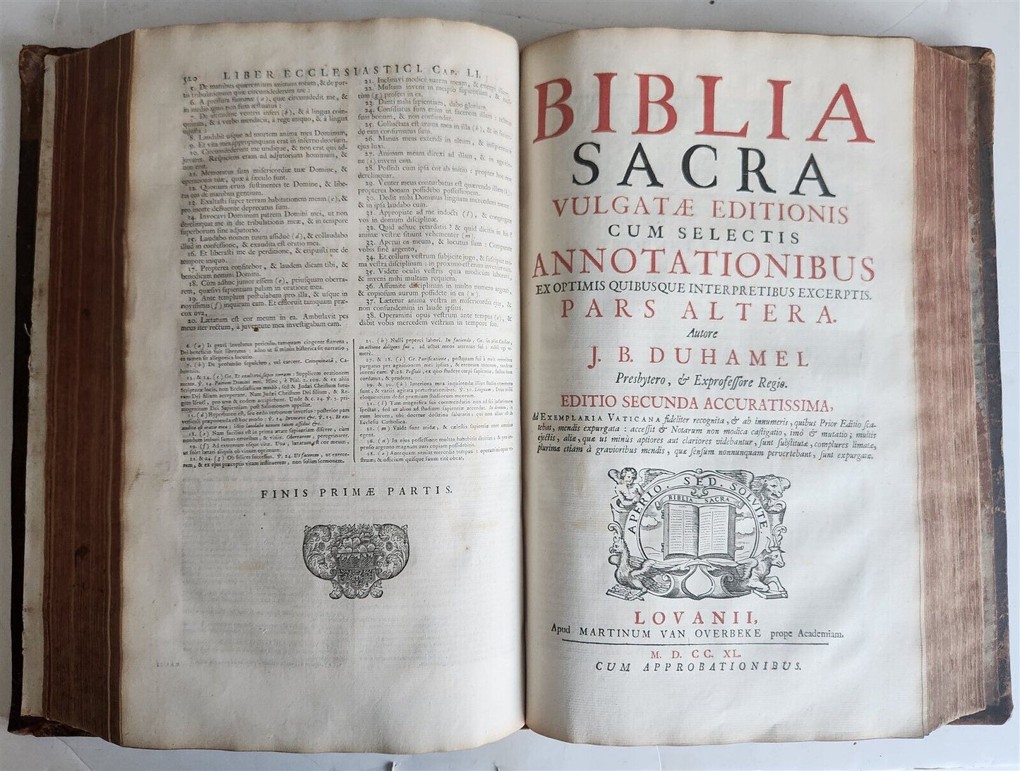 1740 BIBLE ILLUSTRATED antique MASSIVE FOLIO in LATIN