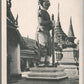 THAILAND BANGKOK TEMPLE GUARDIAN ANTIQUE RED STAR LINE POSTCARD