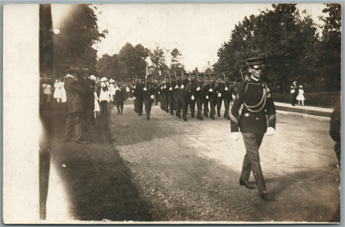 CLEVELAND OH MILITARY PARADE ANTIQUE REAL PHOTO POSTCARD RPPC