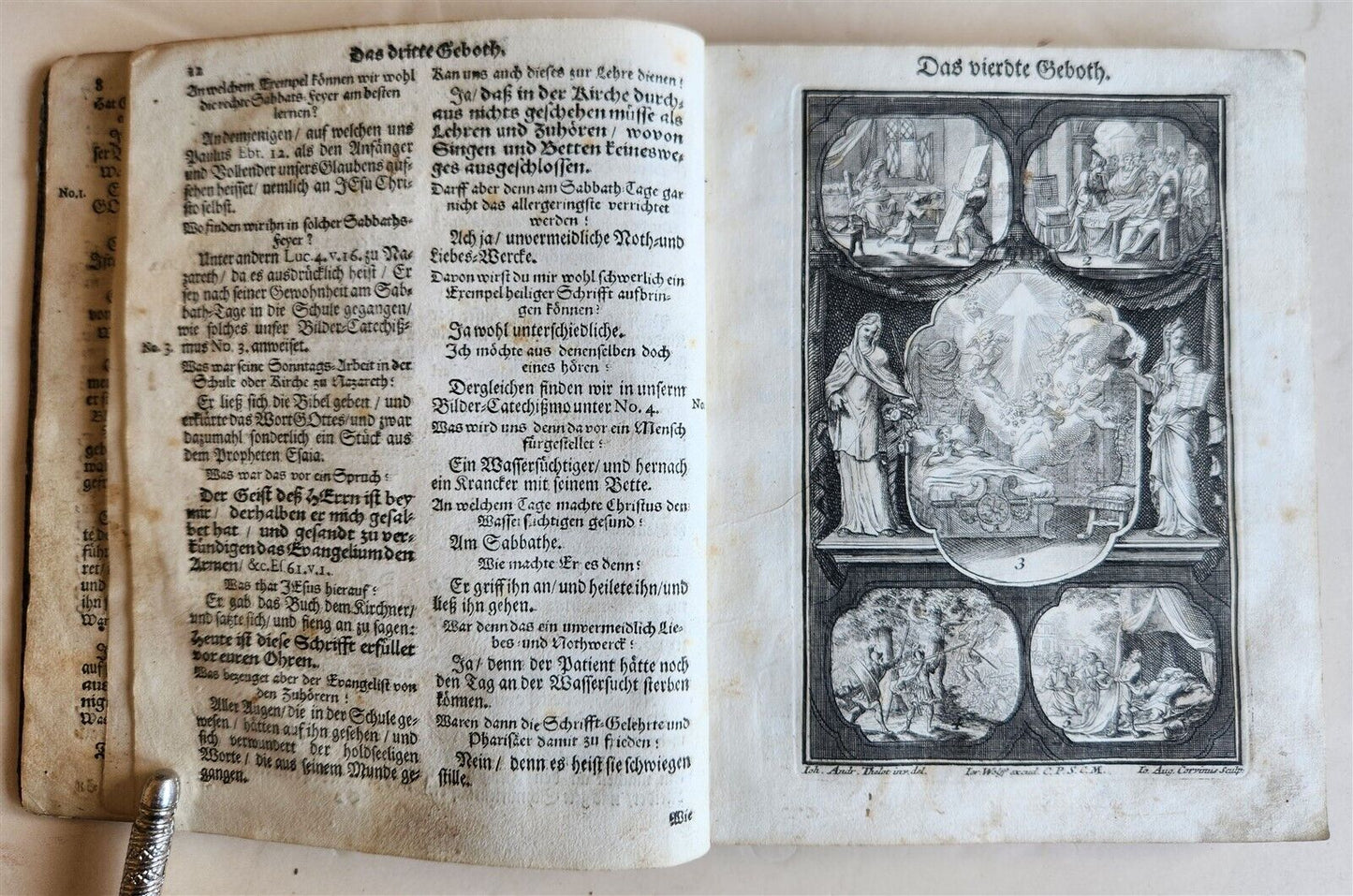 18th century ILLUSTRATED CATECHISM antique