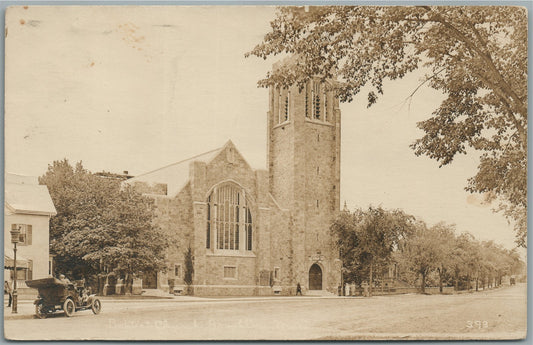 BROOKLYNE MA BAPTIST CHURCH ANTIQUE REAL PHOTO POSTCARD RPPC