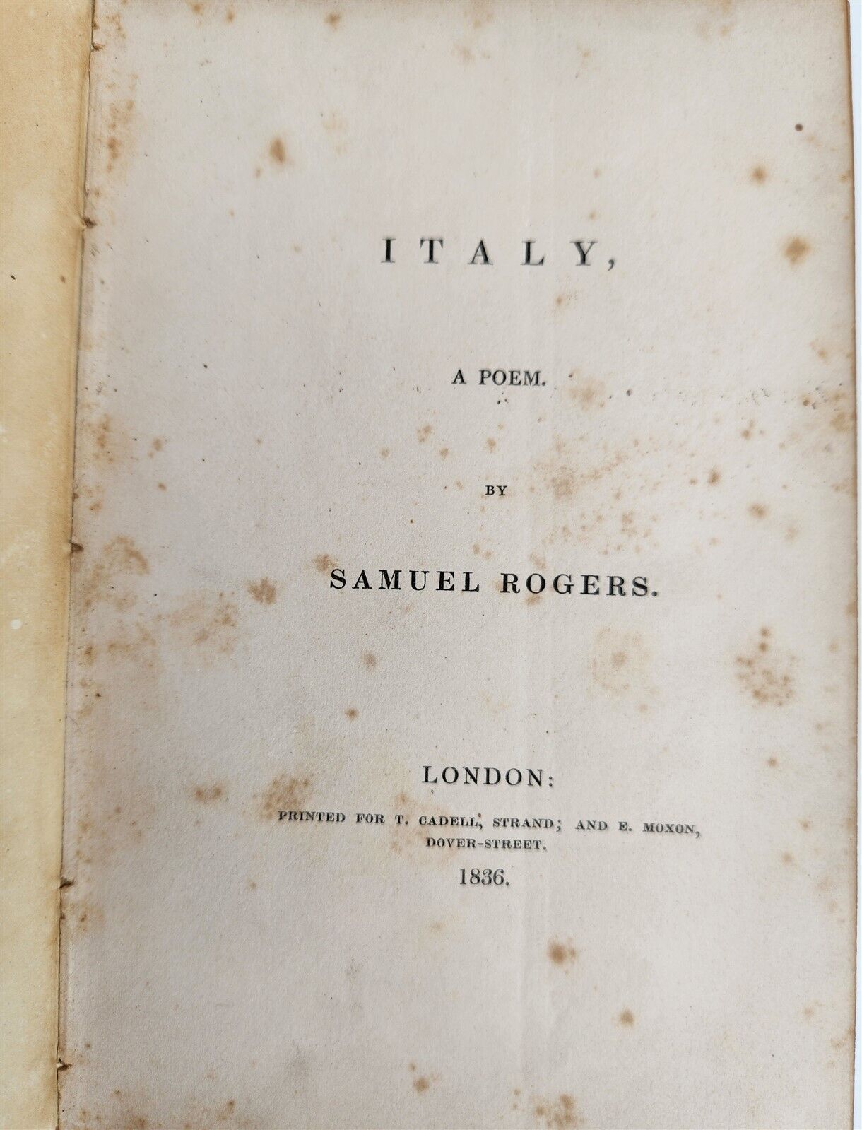 1834 POEMS of SAMUEL ROGERS antique 2 VOLS DECORATIVE BINDING poetry ILLUSTRATED