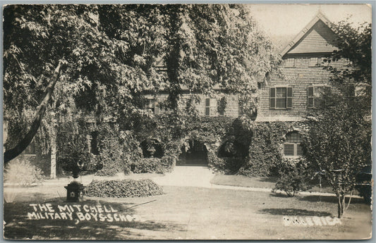 BILLERICA MA MITCHELL MILITARY BOYS SCHOOL ANTIQUE REAL PHOTO POSTCARD RPPC