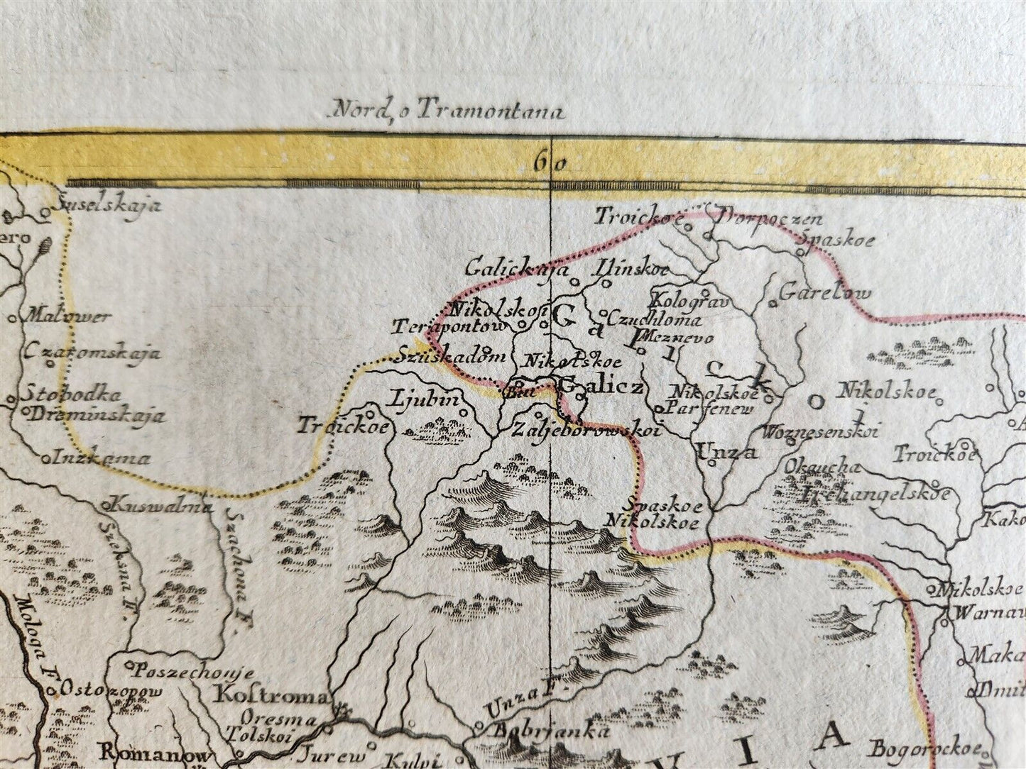 1782 Governi di Moscovia e Woronez antique MAP of RUSSIA MOSCOW & VORONEZH