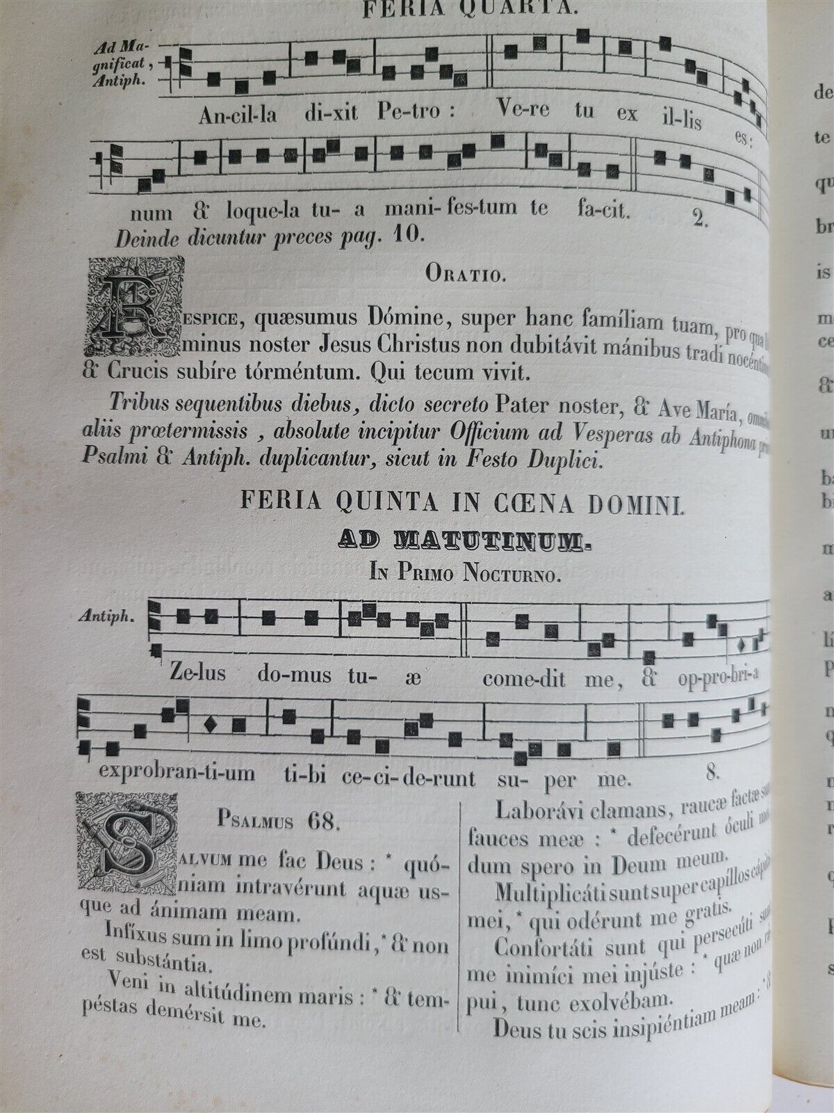 1842 MANUALE CHORI seu VESPERALE ROMANUM antique FOLIO