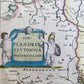 1640 DUCHY of FLANDERS BELGIUM MAP by WILLEM BLAEU antique AUTHENTIC handcolored
