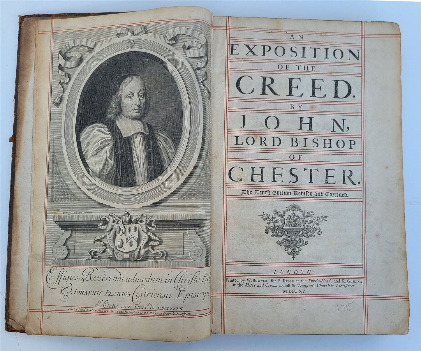 1715 EXPOSITION of the CREED by John Pearson antique FOLIO in ENGLISH theology