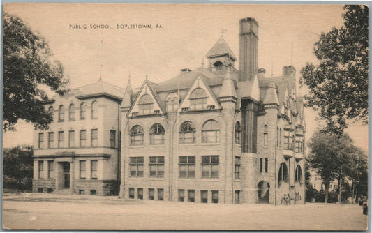 DOYLESTOWN PA PUBLIC SCHOOL ANTIQUE POSTCARD
