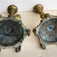 17th-18th century RUSSIAN BRONZE PAIR of CANDLESTICKS antique RARE