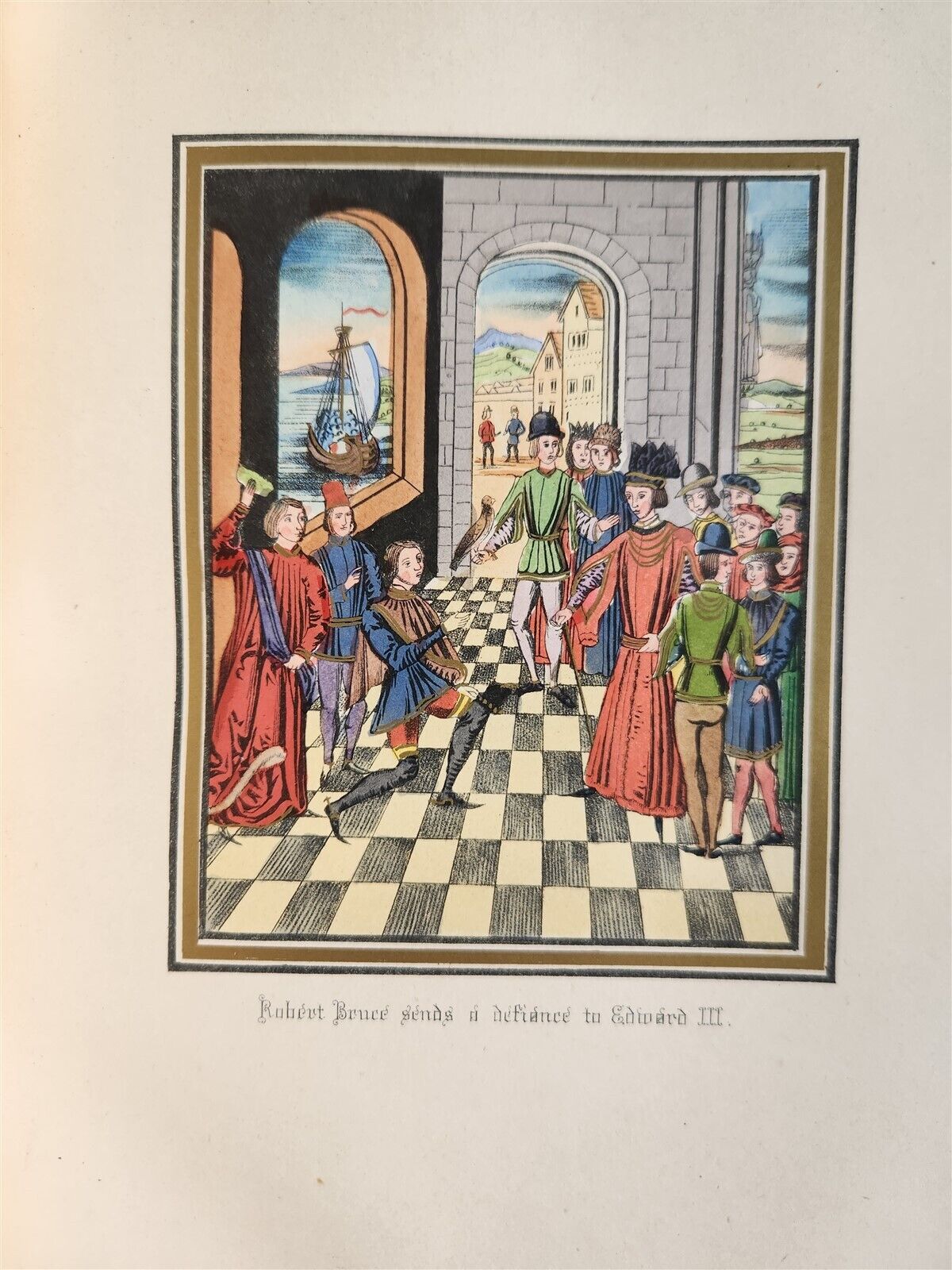 1868 FROISSART CHRONICLES of ENGLAND FRANCE SPAIN 2 VOLUMES antique ILLUSTRATED