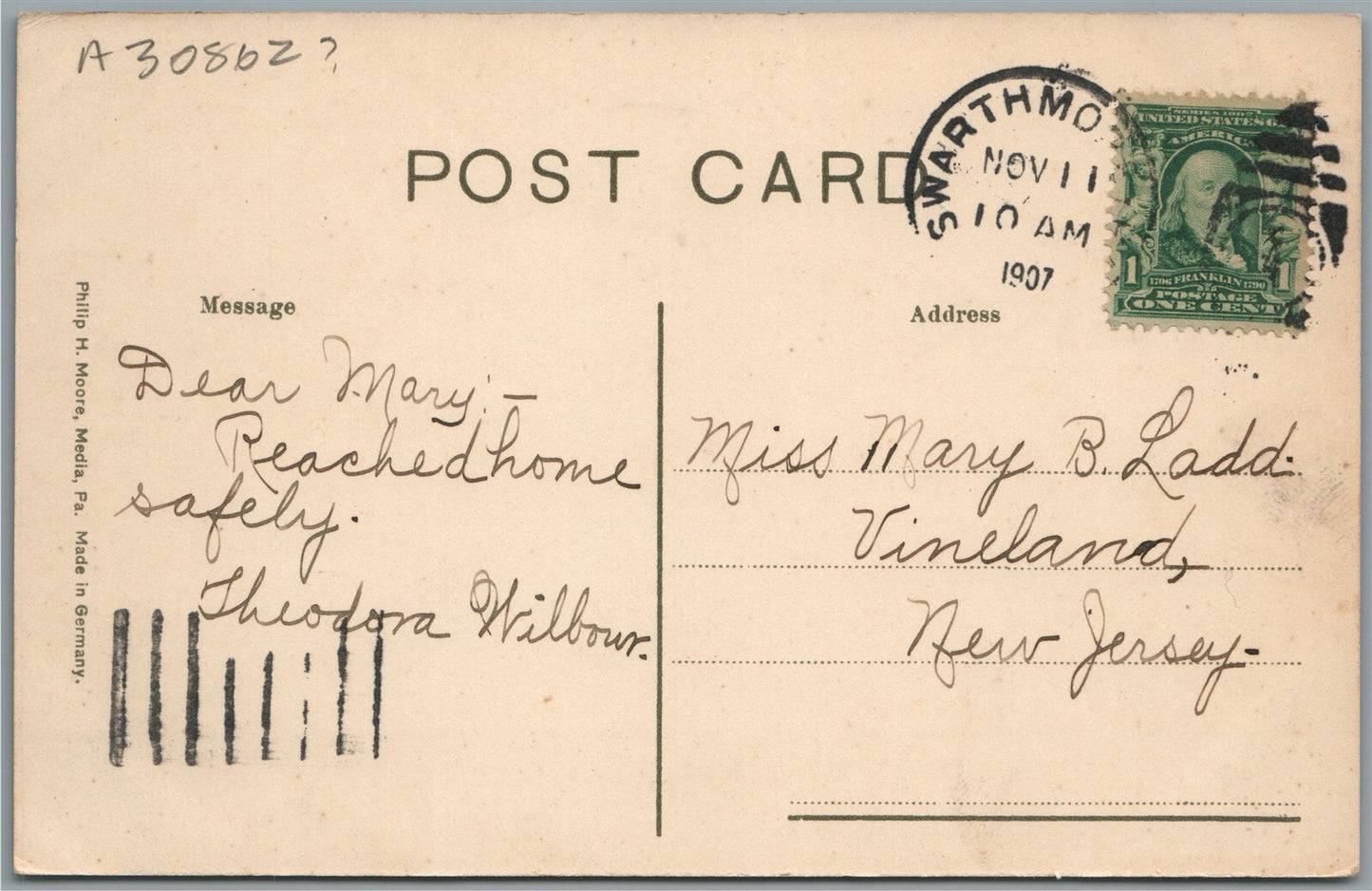 MOYLAN PA ROSE VALLEY SWINGING BRIDGE ANTIQUE POSTCARD